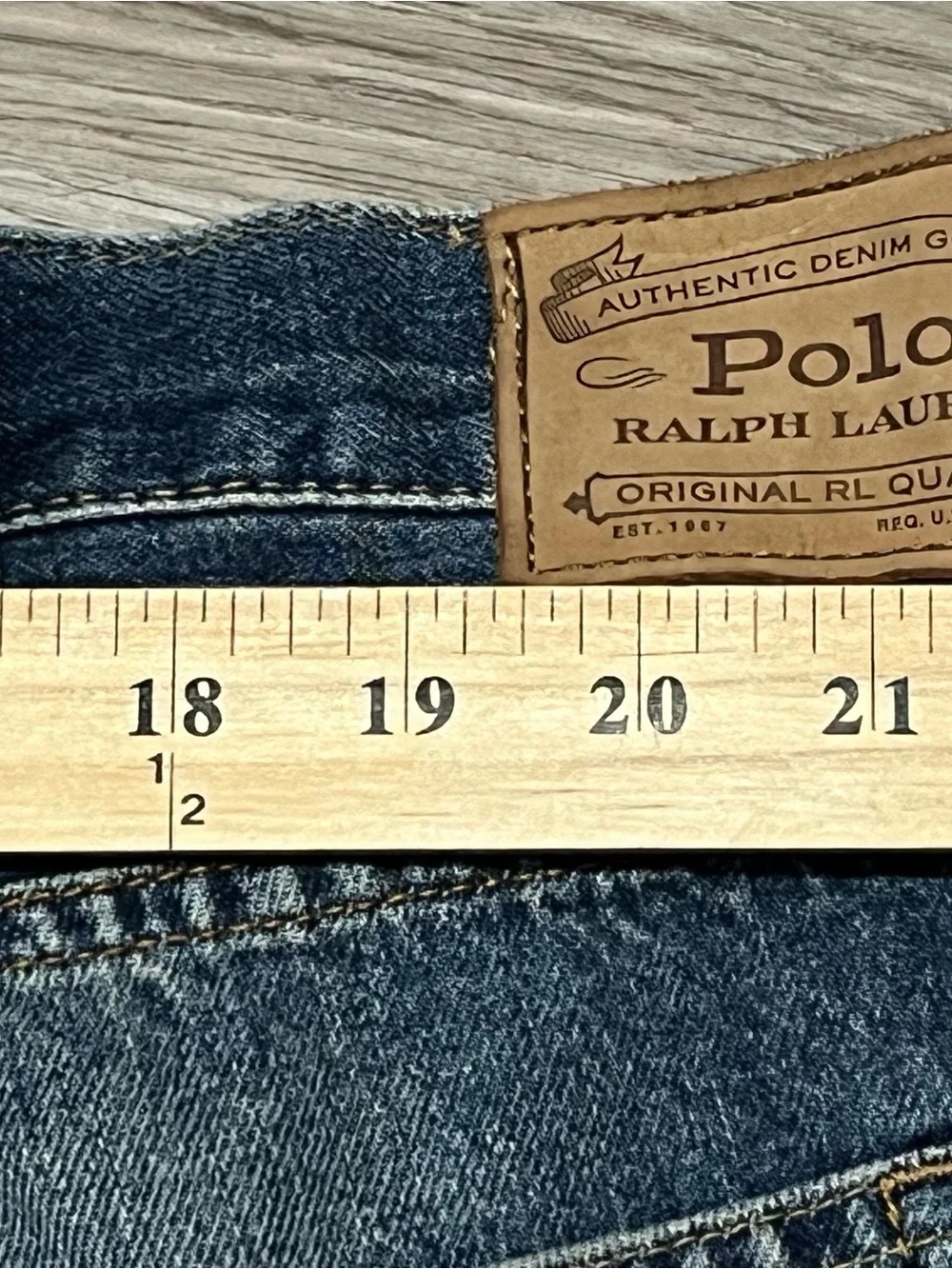 Polo Ralph Lauren Hampton Relaxed Straight Denim Shorts Blue Authentic Mens 46B